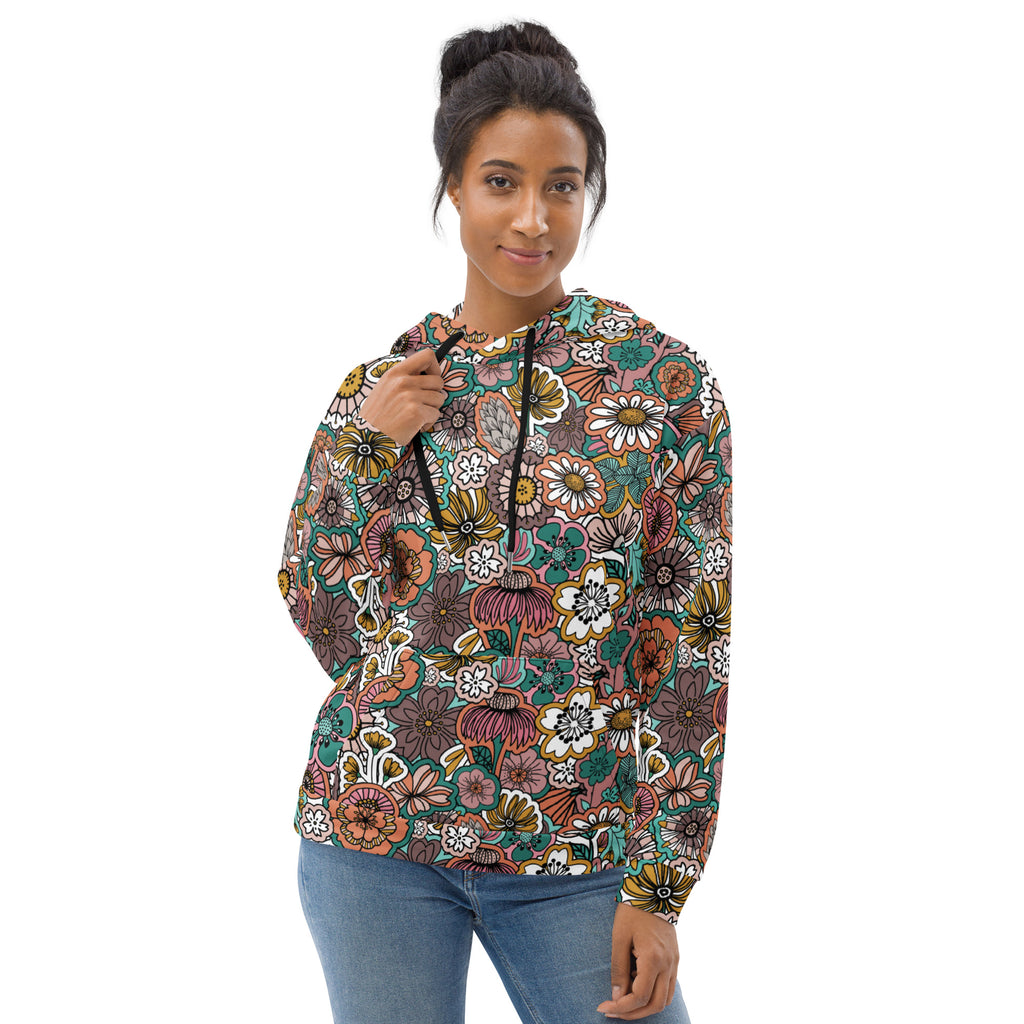 Sticker Book Flowers Unisex Hoodie