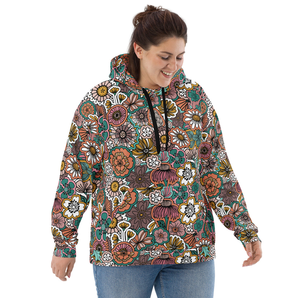 Sticker Book Flowers Unisex Hoodie