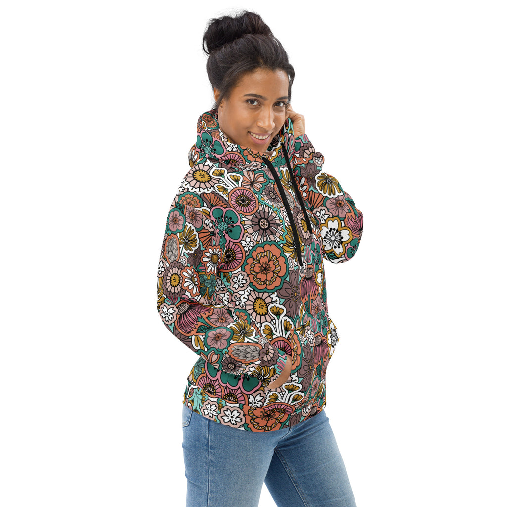 Sticker Book Flowers Unisex Hoodie