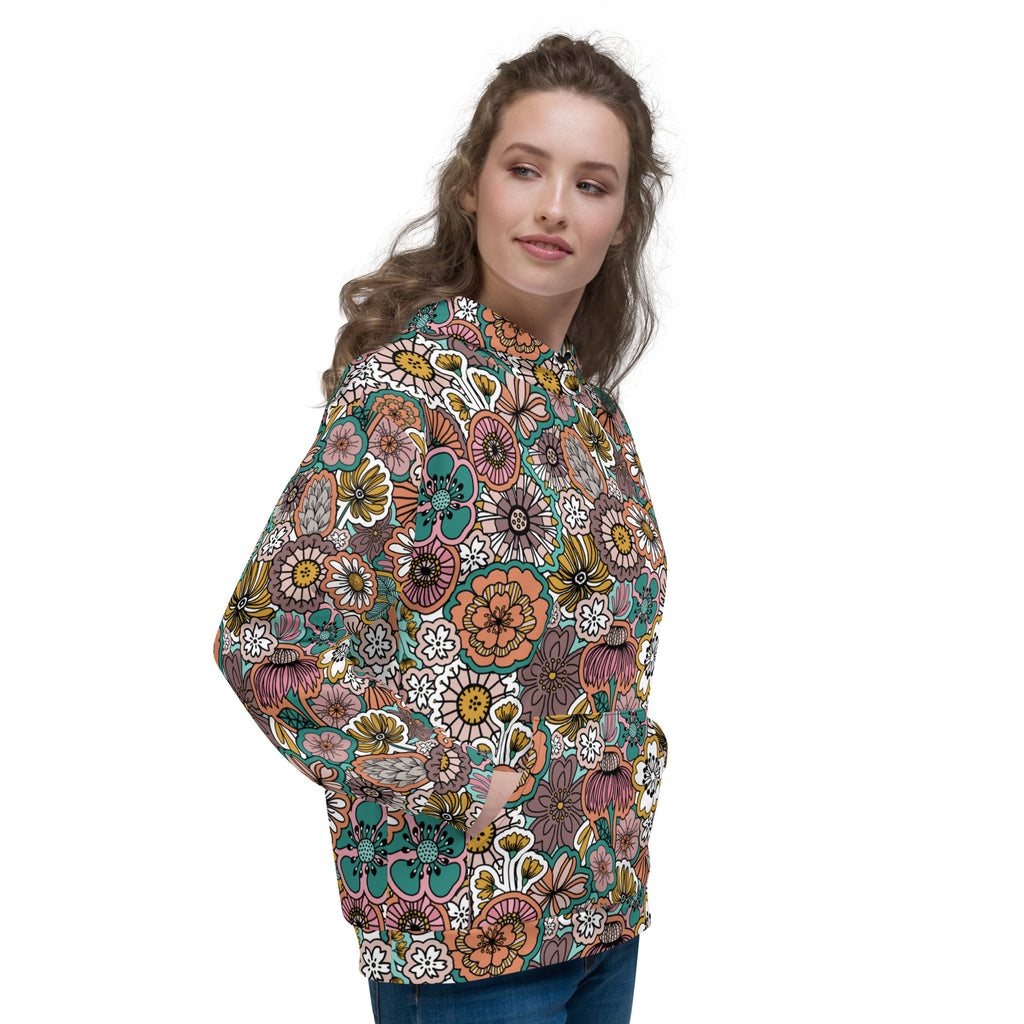 Sticker Book Flowers Unisex Hoodie