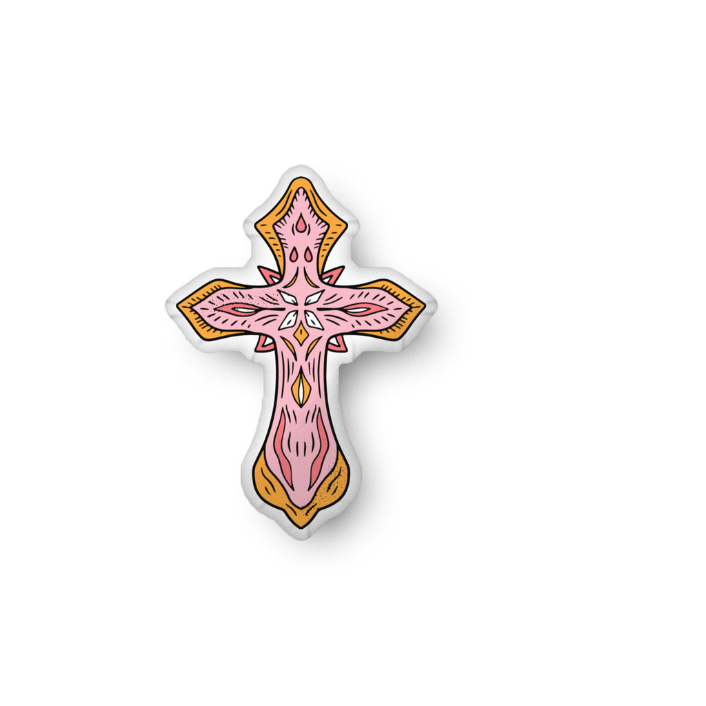 Pink Cross - Custom-shaped pillow