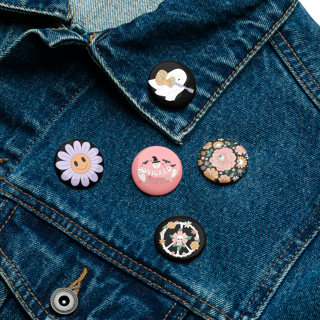 Floral Halloween - Set of 5 buttons