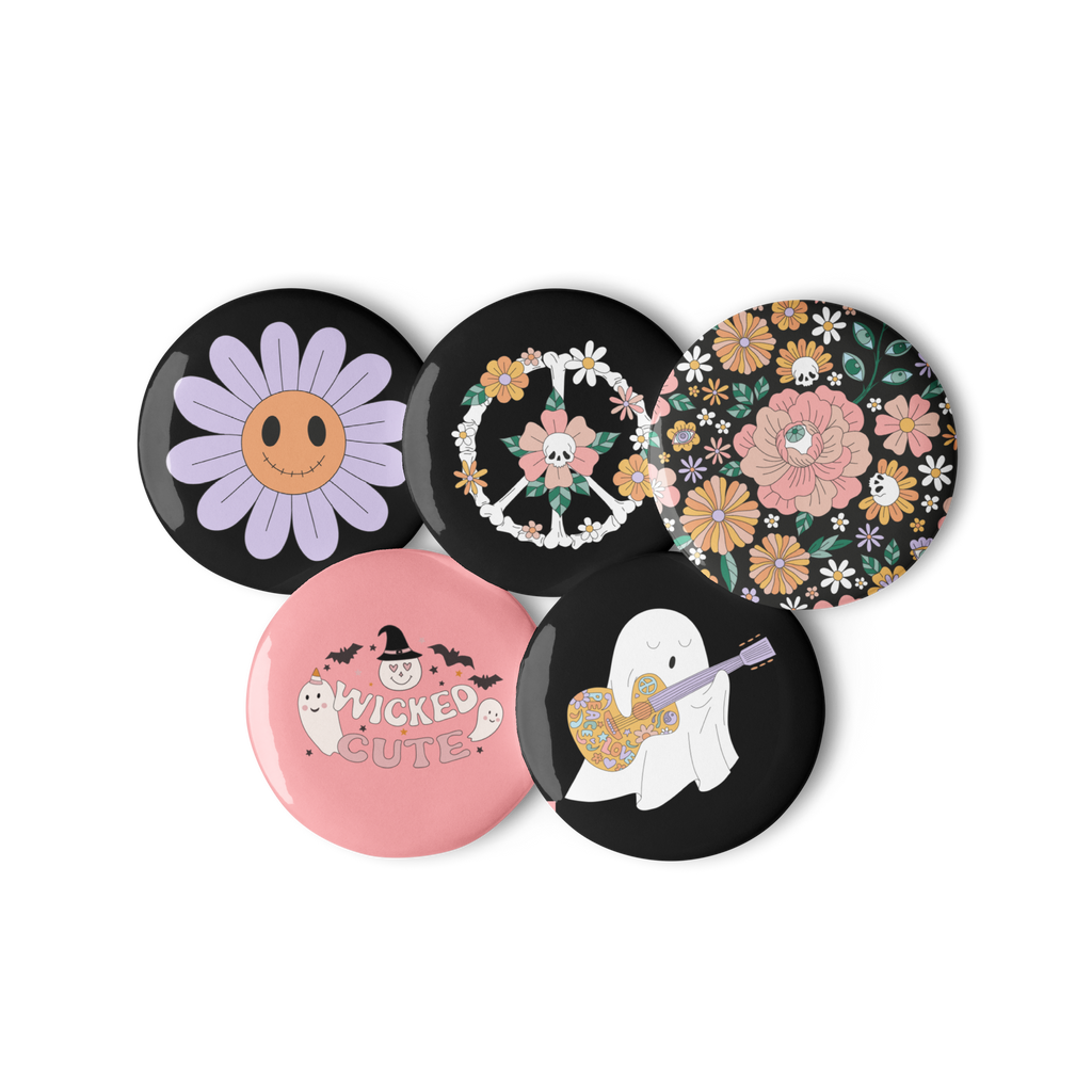 Floral Halloween - Set of 5 buttons