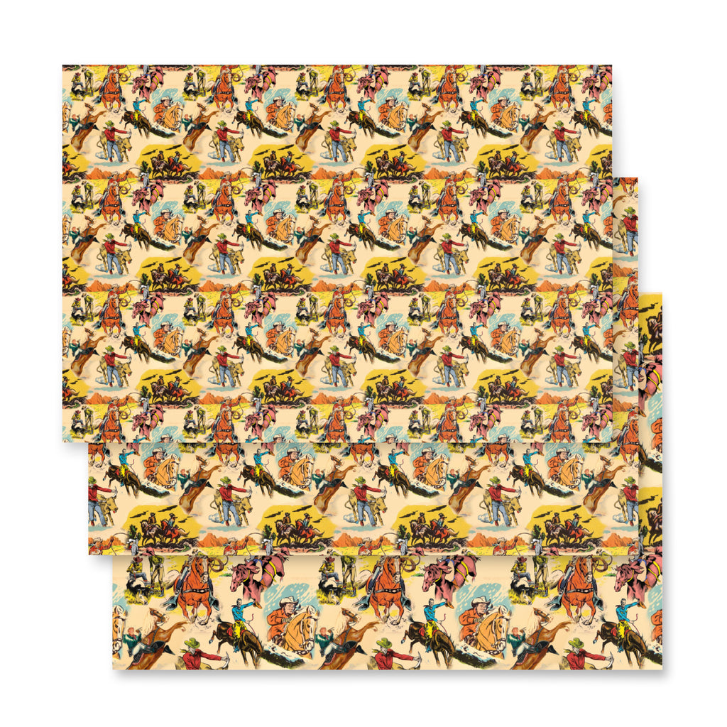 Vintage Cowboy - Wrapping paper - 3 sheets